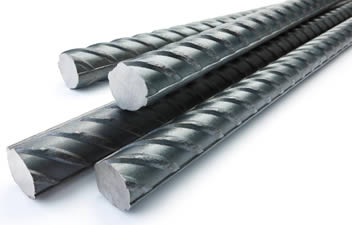 Four ribbed carbon steel bars