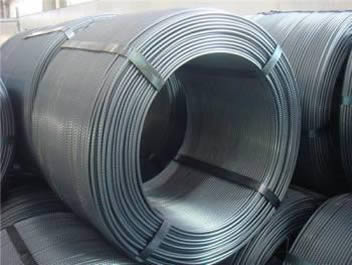 Some rolls of galvanized reinforcing steel bars packed by stainless steel stripe