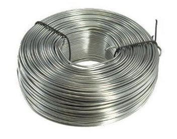 A coil of tie wire with zinc coating